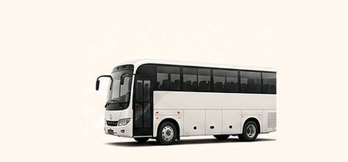 White mid-size bus suitable for events and staff routes