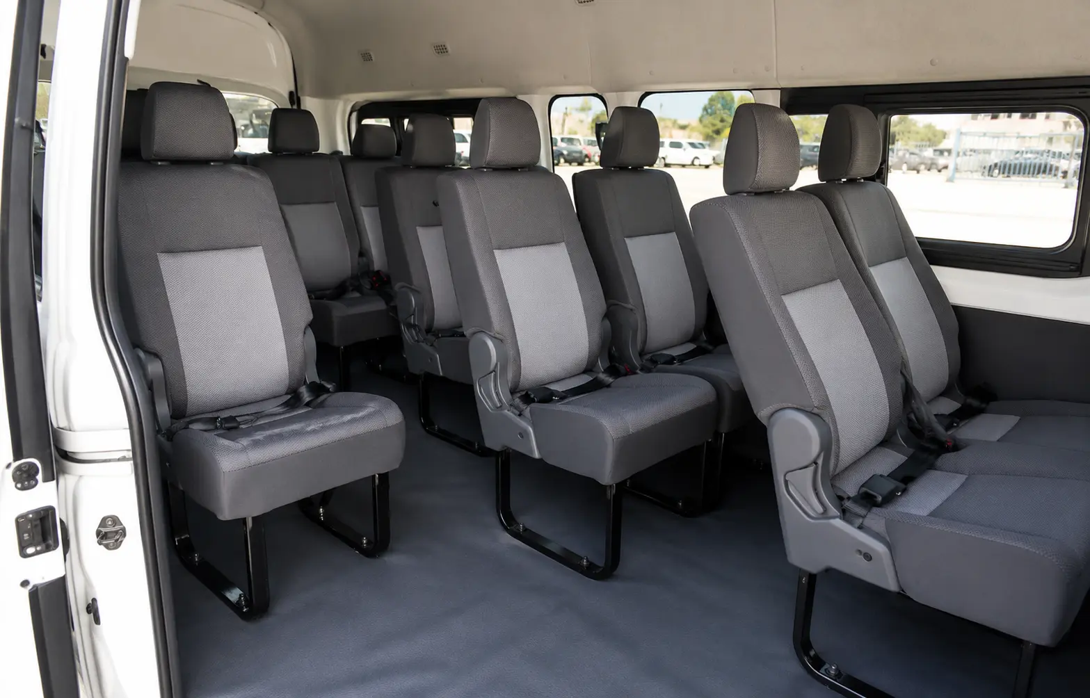 Passenger interior of a 12 seater van