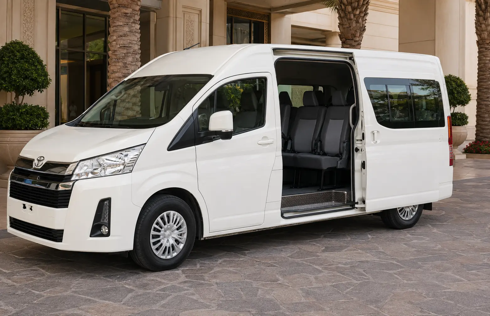 Side entry of a 12 seater passenger van