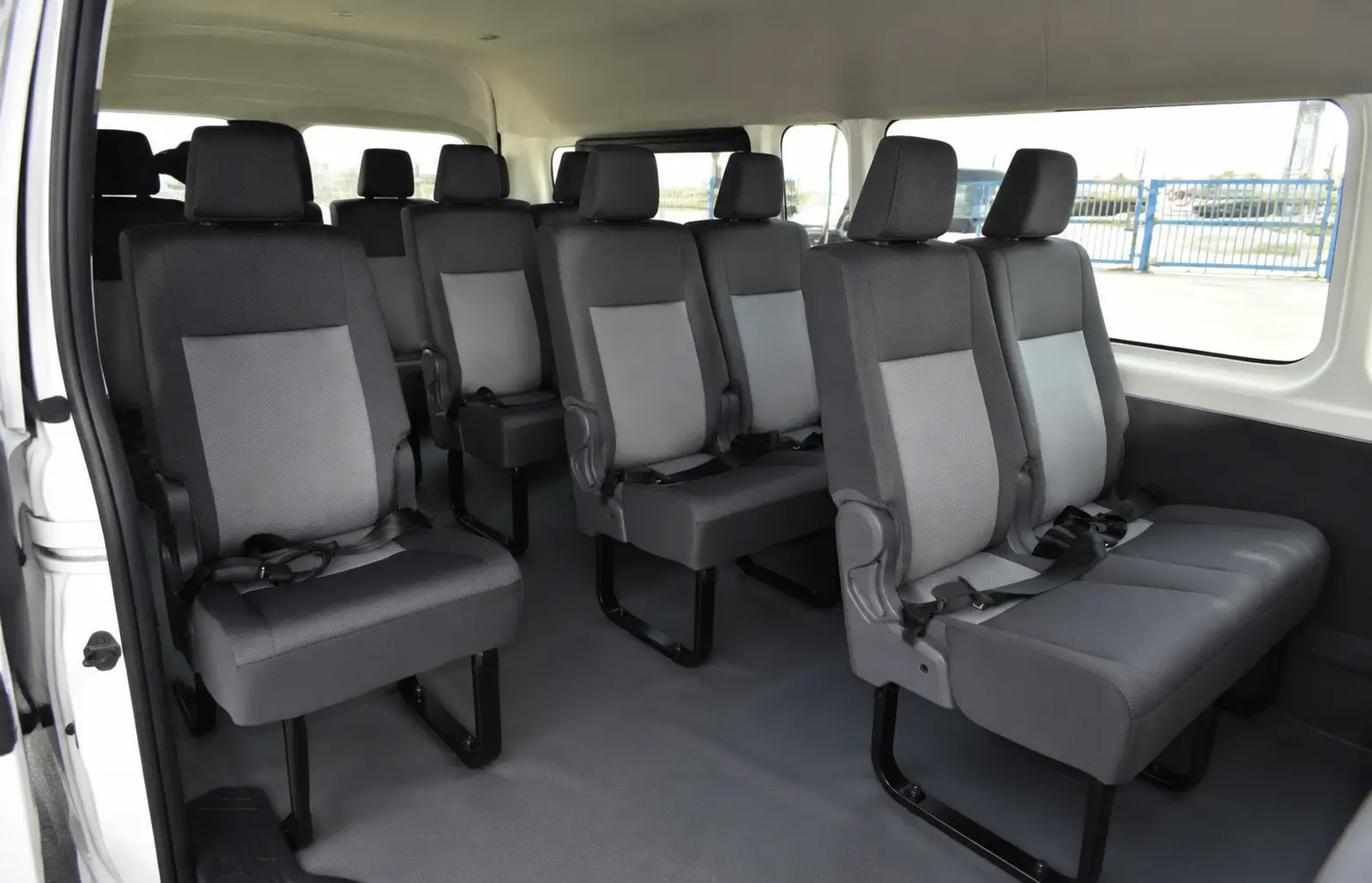 Passenger seating interior of a 12 seater van