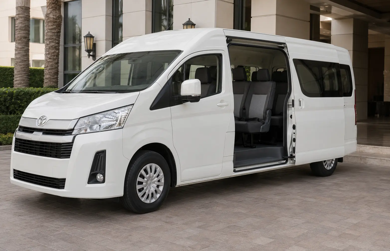 Side passenger entry of a 12 seater van