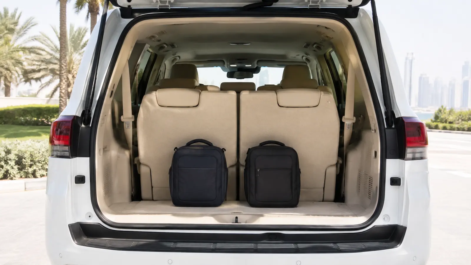 Third row and luggage space in a 7 seater car
