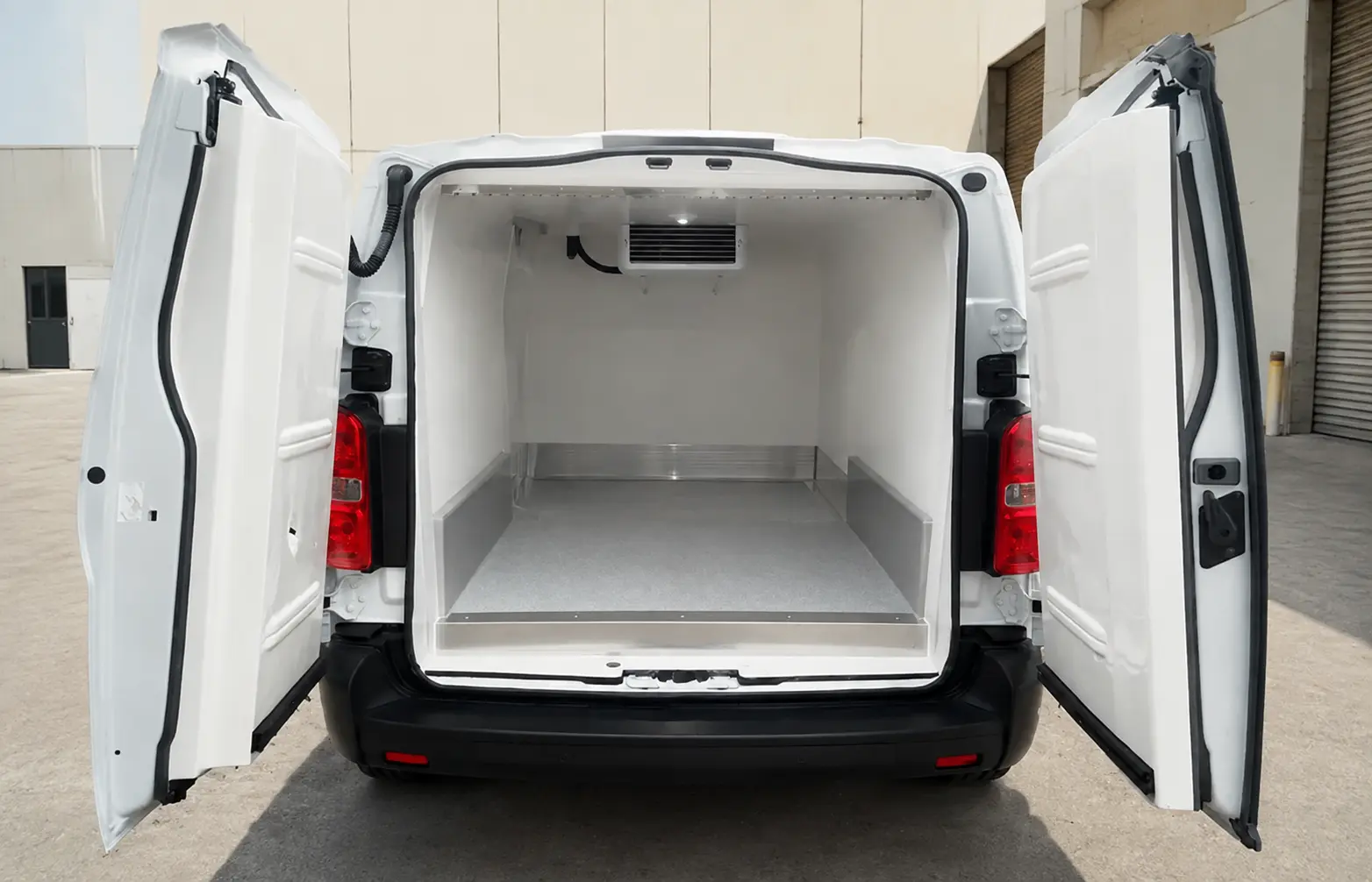 Rear-loading access on a refrigerated chiller van