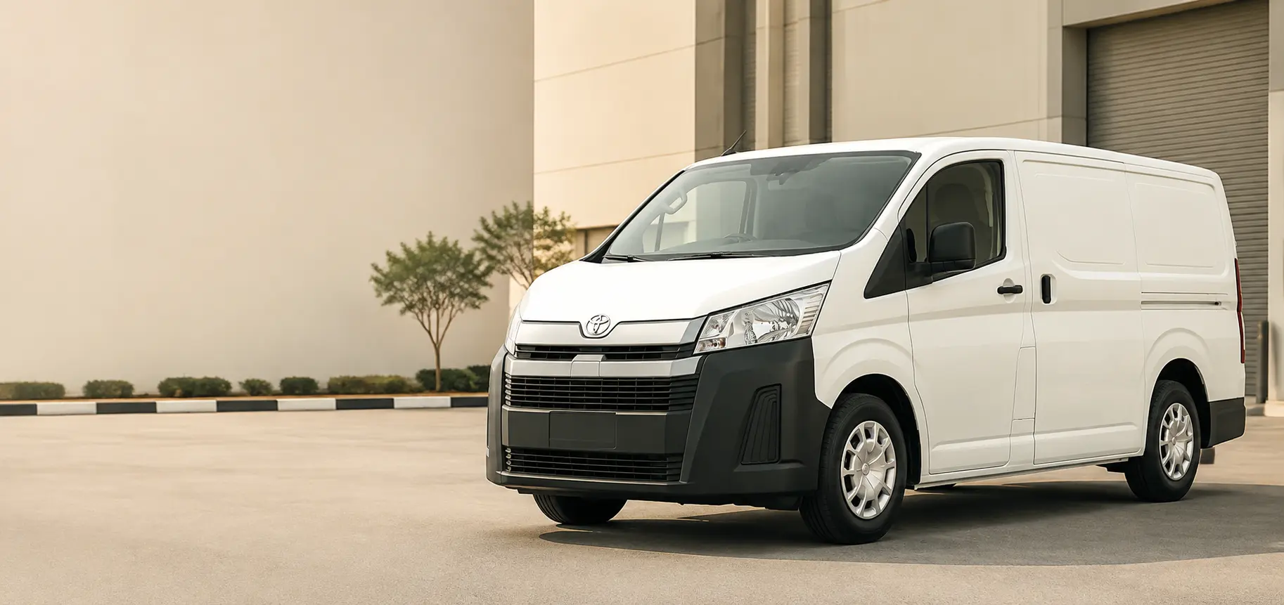 Delivery van with driver for cargo transport and business deliveries in Dubai