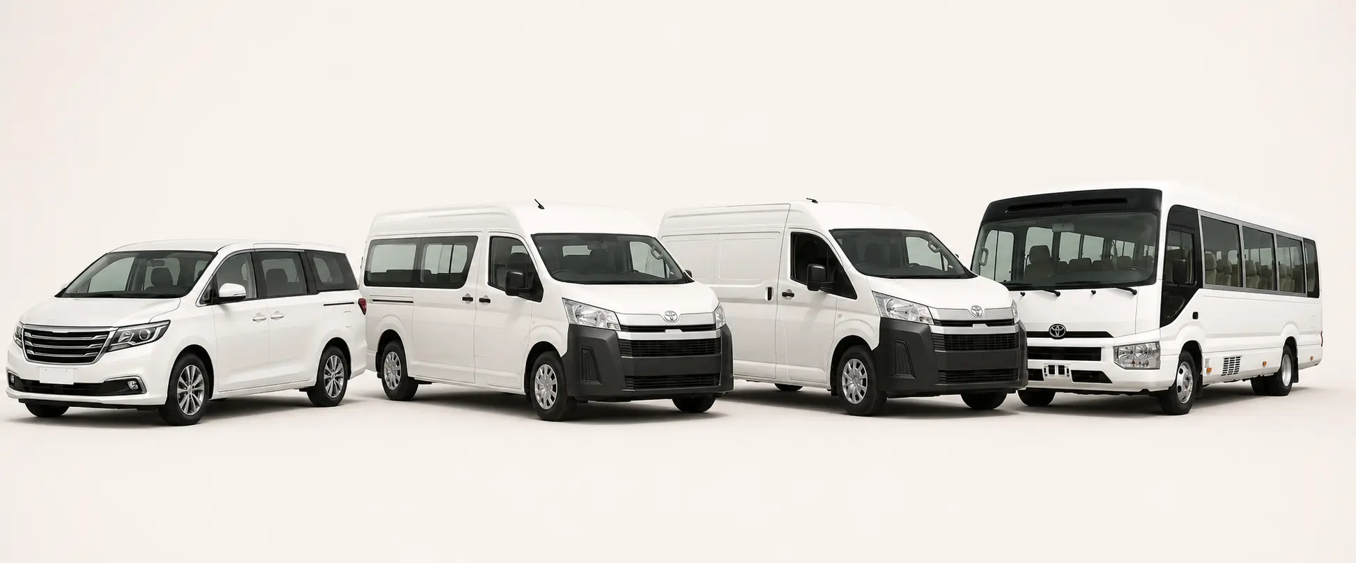 Bus World fleet lineup for choosing a delivery van or alternative commercial vehicle