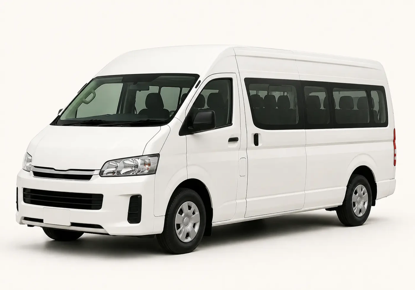 White 15-seater passenger van shown as a smaller alternative to a minibus