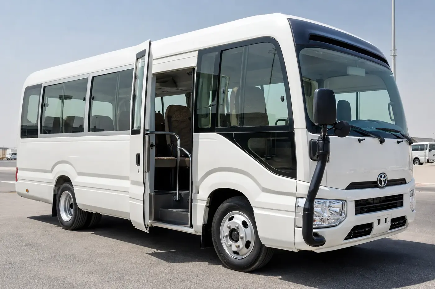 Passenger seating and cabin configuration inside a Dubai minibus