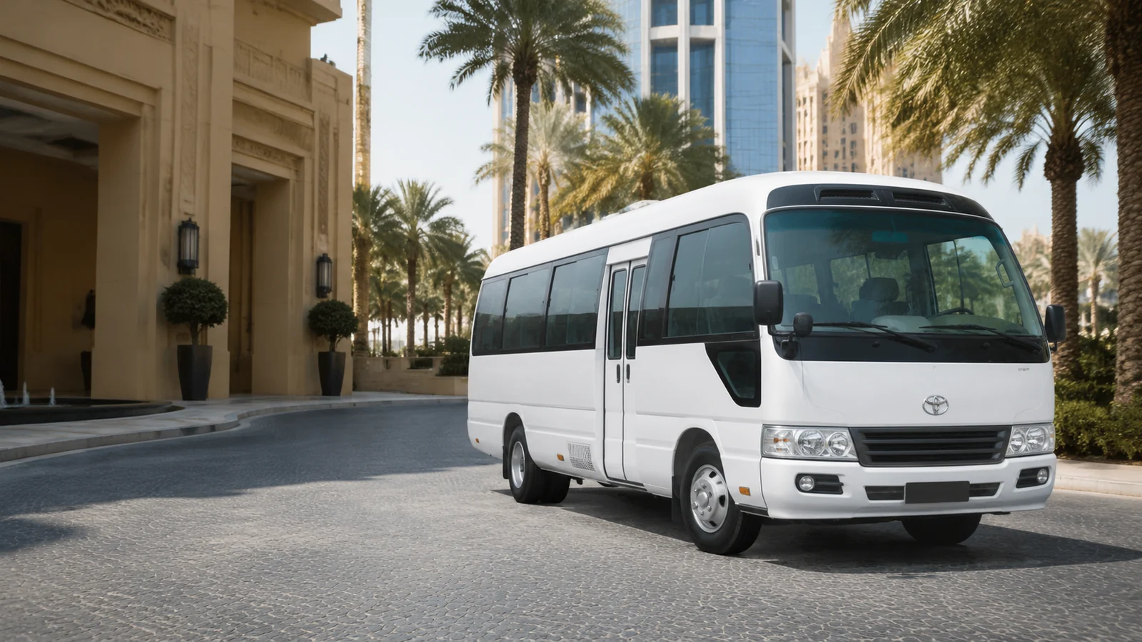Toyota Coaster Bus available from Bus World in the UAE