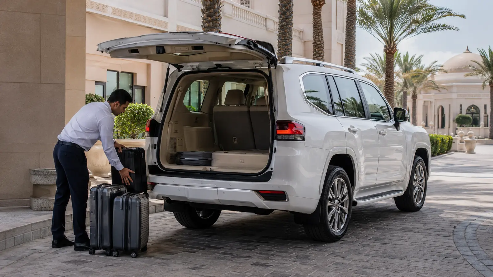 Seven seat MPV interior and luggage planning for Abu Dhabi transport