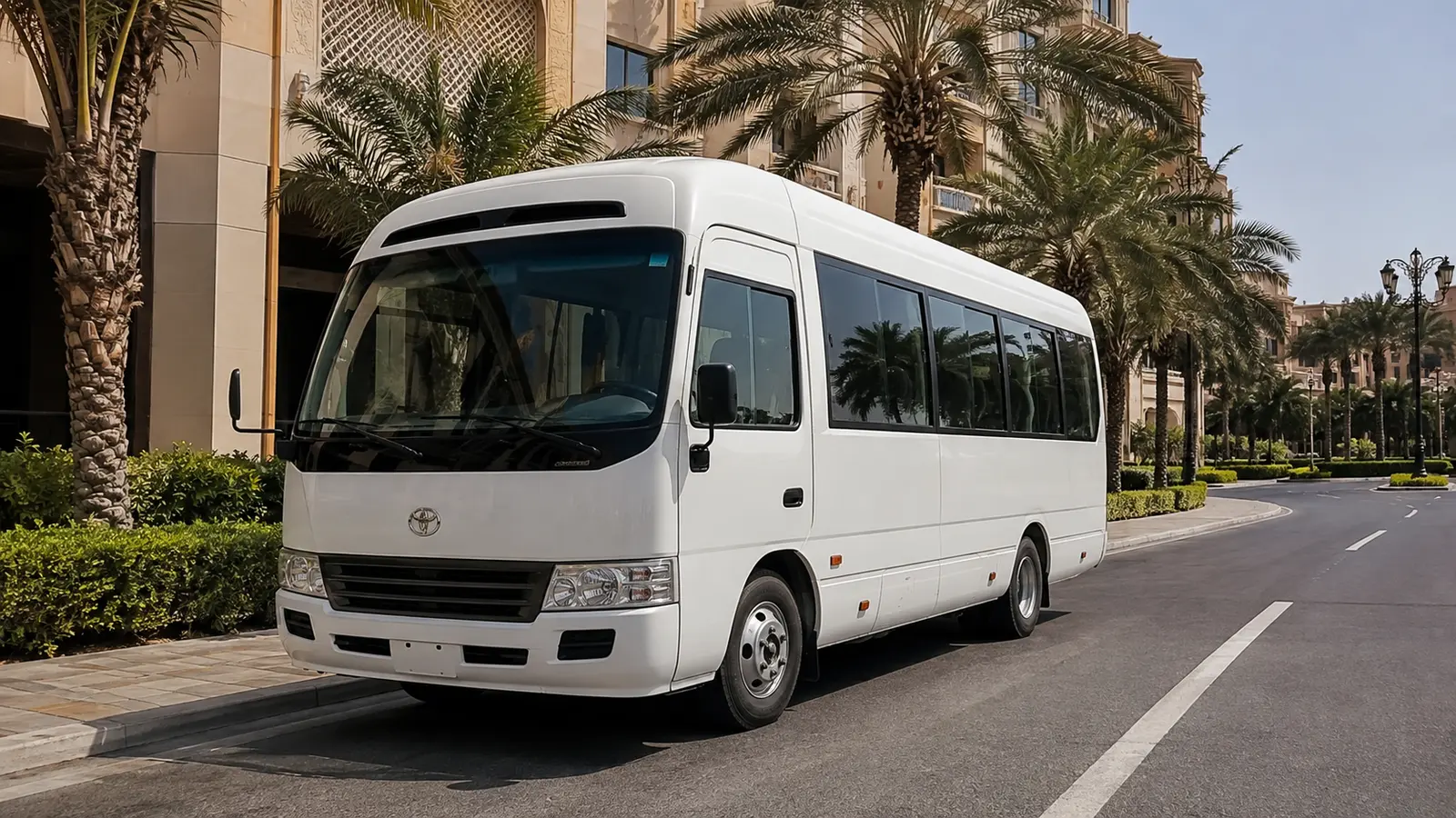 20–22 seater minibus for staff airport and event transport in Abu Dhabi