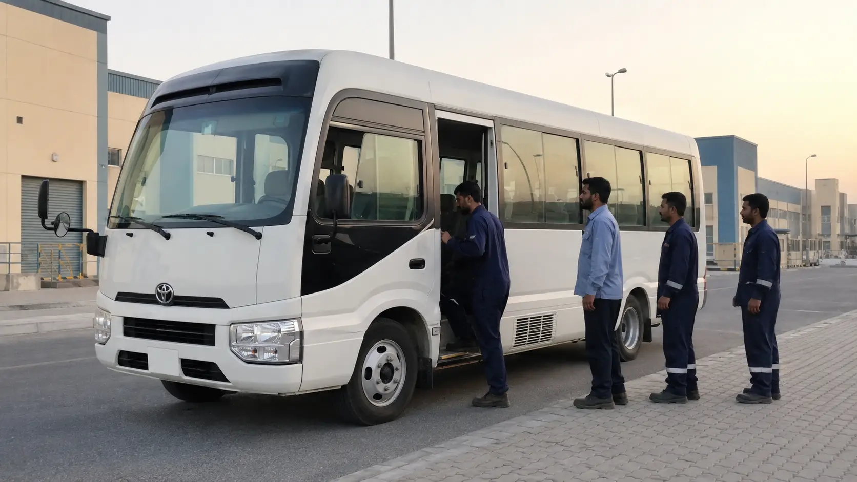 Staff transport buses in Ajman