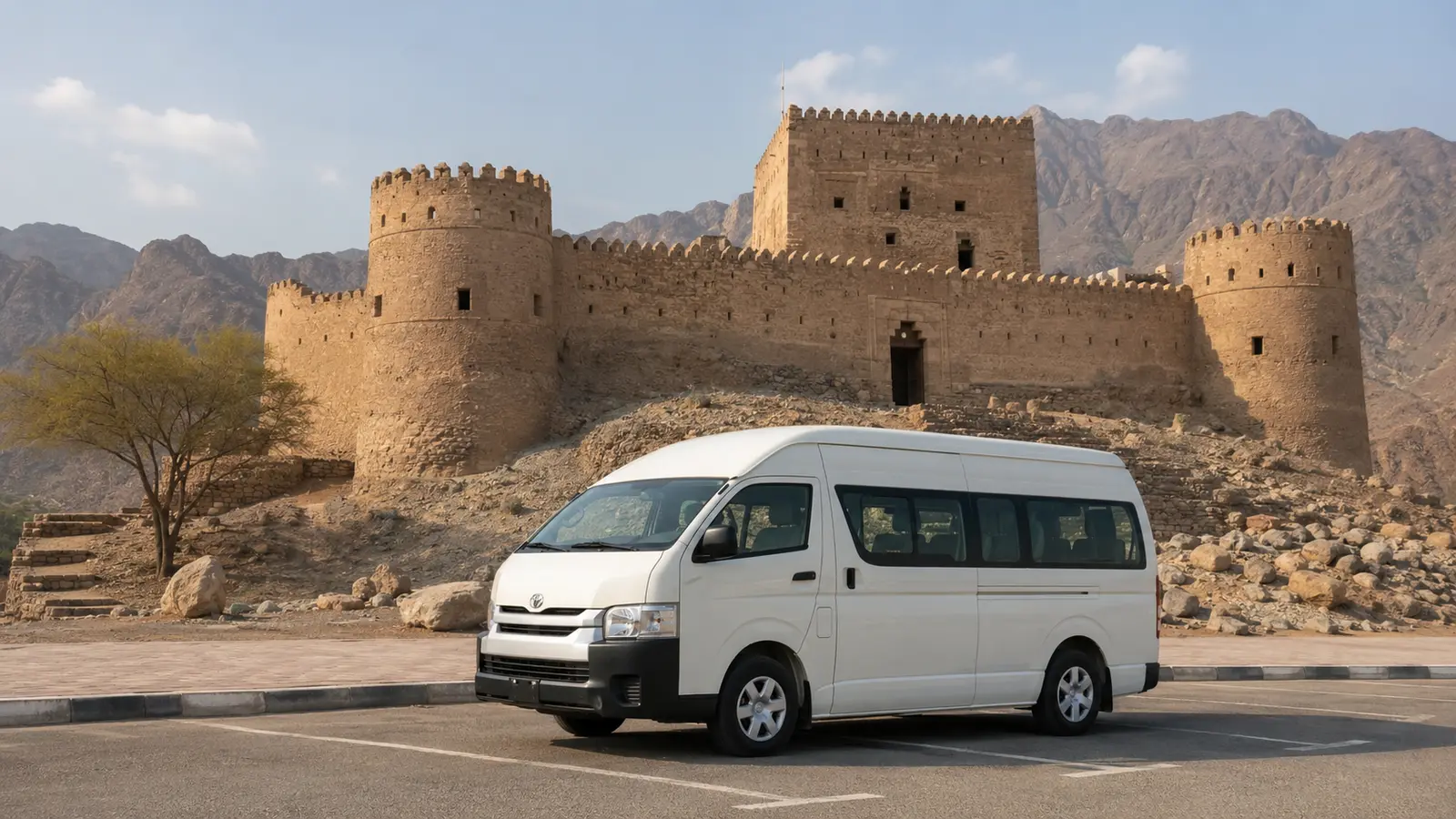 Group transport for Fujairah Fort visits