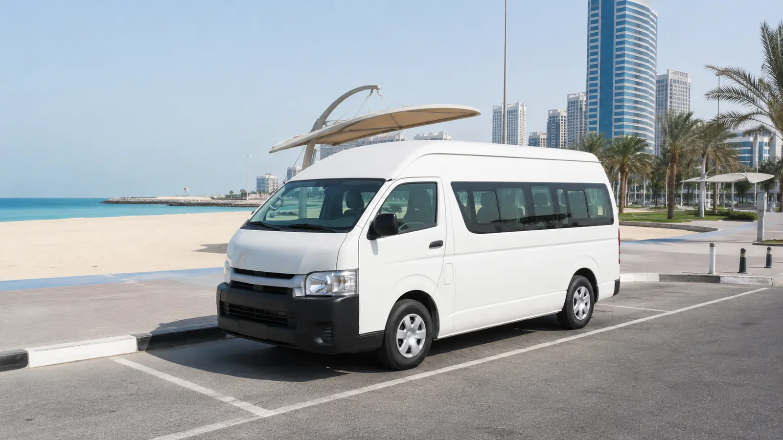 Group transport to Al Heera Beach in Sharjah