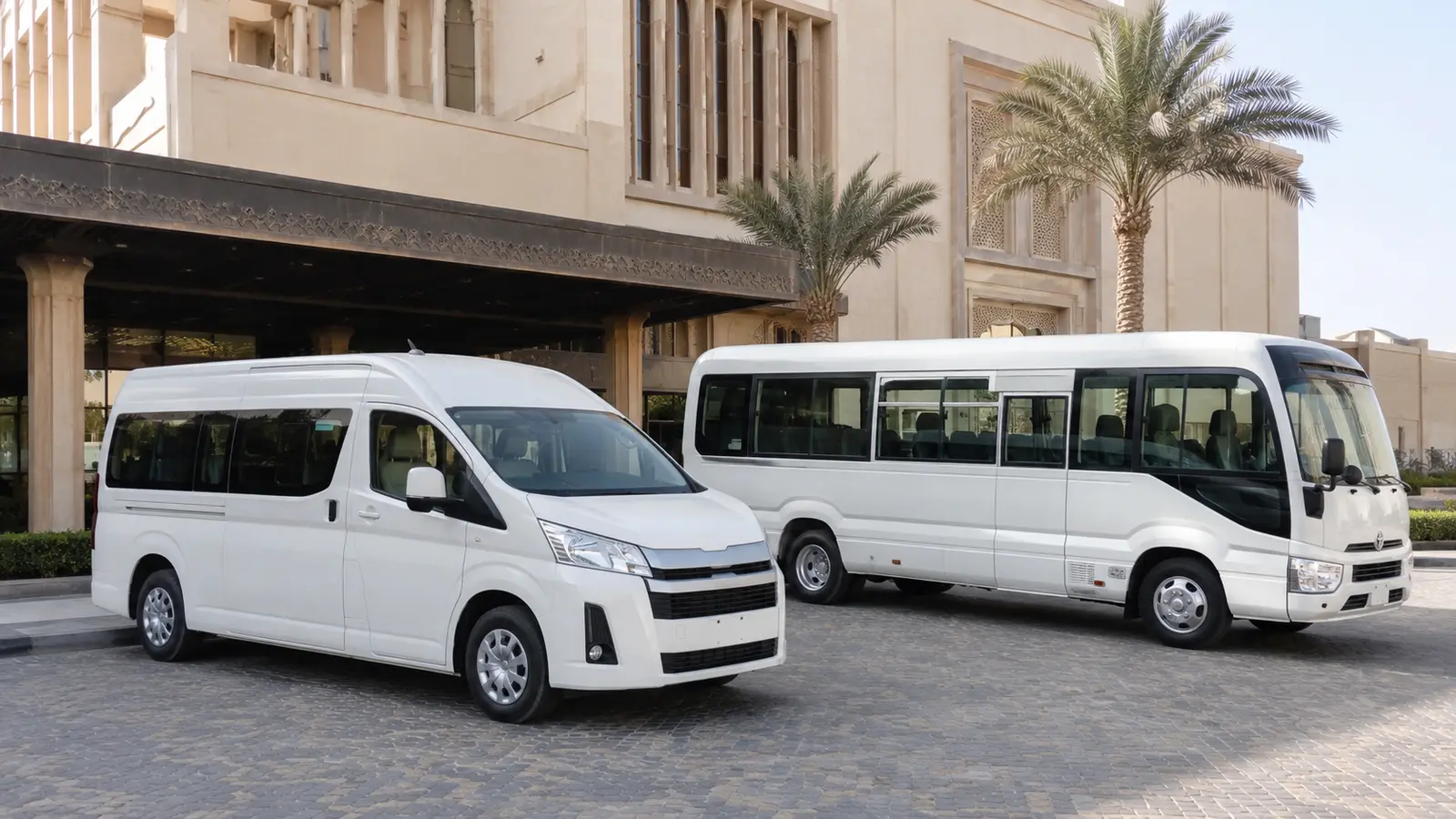 Passenger group vehicle for bus rental in Sharjah