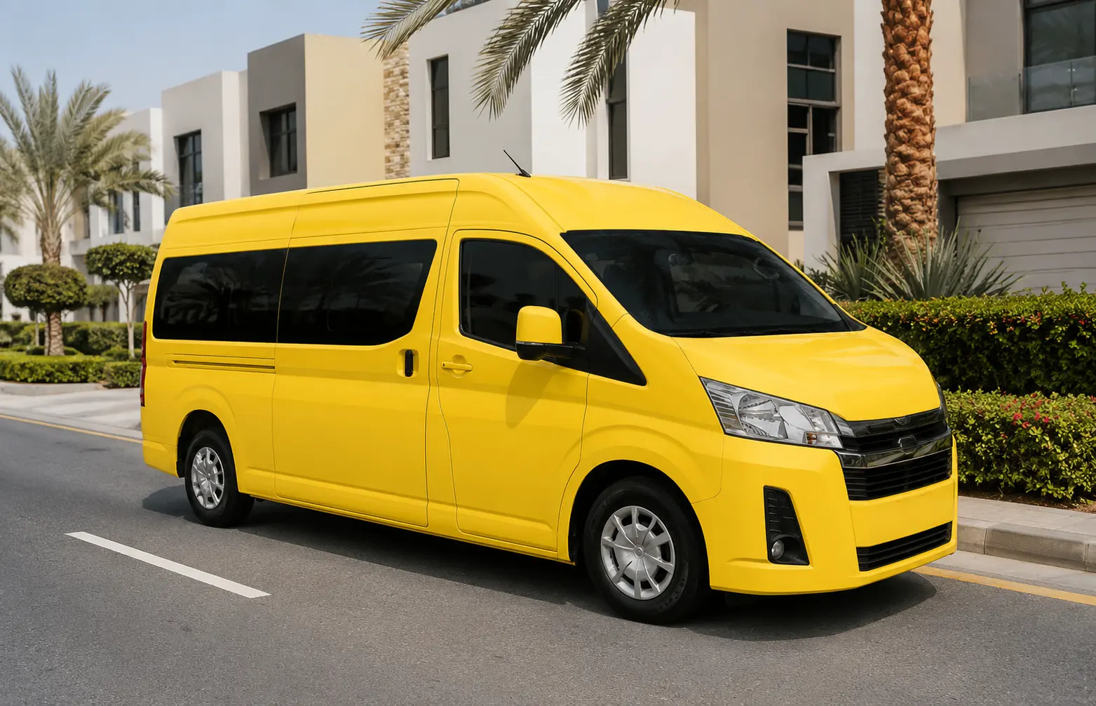 Daily student pickup and drop-off vehicle in Dubai