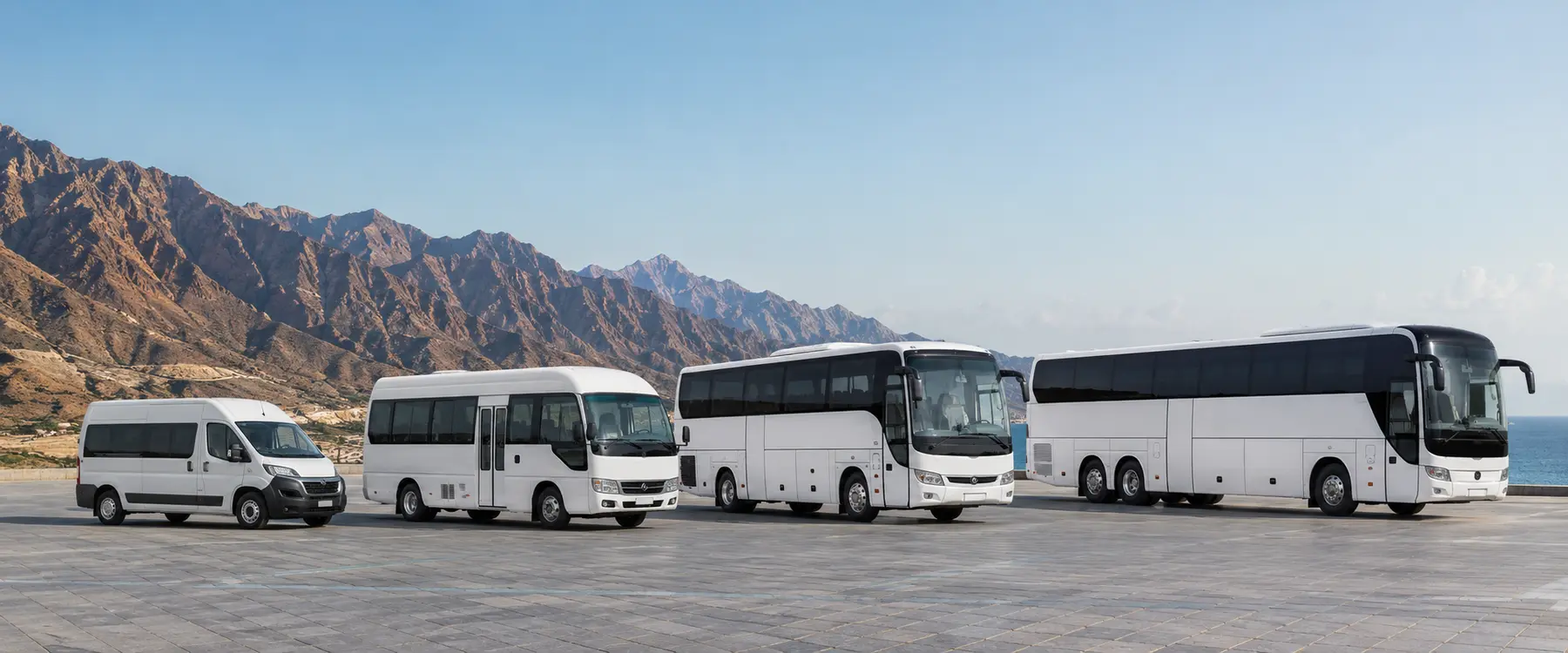 Bus World vans, minibuses and coaches for Fujairah East Coast group tours.